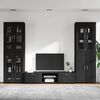 vidaXL Conjunto de mueble de TV con caj&oacute;n Negro Madera de ingenier&iacute;a