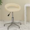 vidaXL Silla de oficina giratoria de cuero sint&eacute;tico color crema