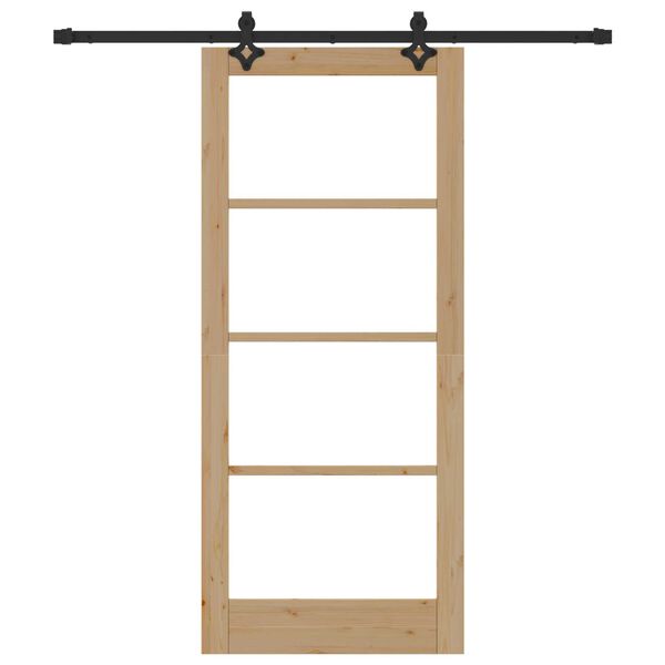 vidaXL Puerta Corredera ORKDAL Natural y negro 86 x 198,5 cm