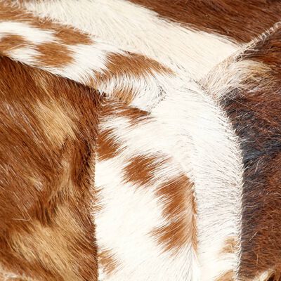 vidaXL Banco de retales Patchwork cuero auténtico cabra marrón 160 cm