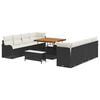 vidaXL Conjunto de sof&aacute;s de jard&iacute;n 11 uds. Negro rat&aacute;n sint&eacute;tico