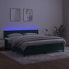 vidaXL Cama box spring colch&oacute;n y LED terciopelo verde oscuro 180x200cm