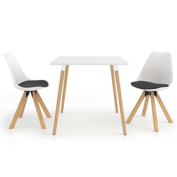 vidaXL Juego de comedor 3 piezas blanco y negro