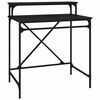 vidaXL Escritorio de hierro y madera contrachapada negro 80x50x90 cm