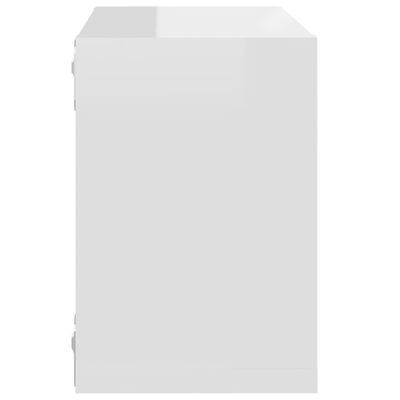 vidaXL Estantes cubos pared 2 uds blanco brillante 22x15x22 cm