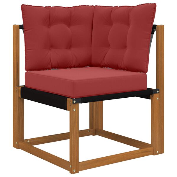 vidaXL Coj&iacute;n para sof&aacute; de exterior 3 pcs Rojo vino tinto Poli&eacute;ster