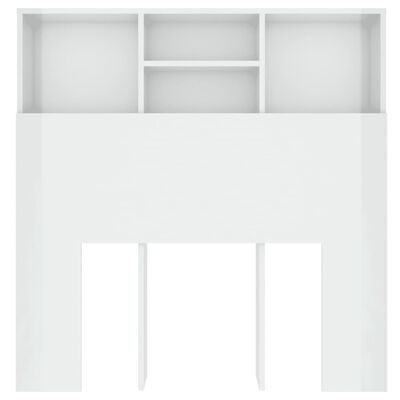vidaXL Mueble cabecero blanco brillante 100x19x103,5 cm
