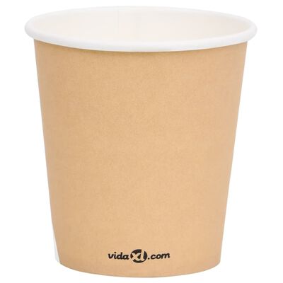 vidaXL Vasos de papel de café 200 ml 500 uds marrón