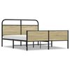vidaXL Estructura de cama sin colch&oacute;n metal roble Sonoma 160x200 cm