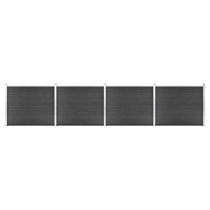 vidaXL Set de panel de valla WPC gris 699x146 cm
