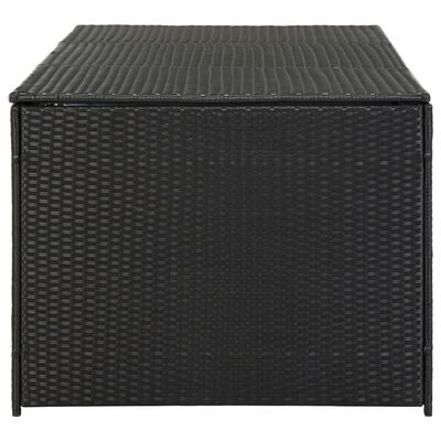 vidaXL Caja de almacenaje de jardín ratán sintético negro 180x90x70 cm