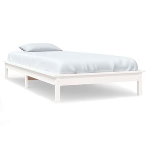vidaXL Estructura de cama madera maciza de pino blanco 90x200 cm
