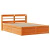 vidaXL Estructura cama con cabecero madera pino marr&oacute;n cera 160x200 cm