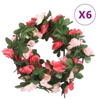 vidaXL Guirnaldas de flores artificiales 6 uds rosa 250 cm