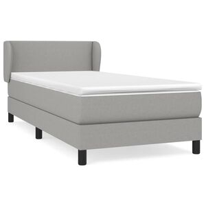 vidaXL Cama box spring con colch&oacute;n tela gris claro 80x200 cm