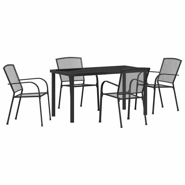 vidaXL Conjunto de Comedor de Jard&iacute;n 5 pcs Antracita