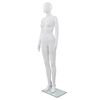 vidaXL Maniquí de mujer completo base de vidrio blanco brillante 175cm