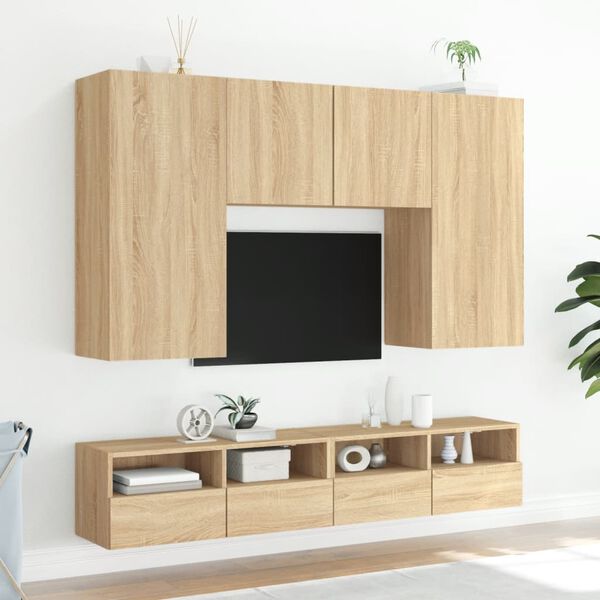 vidaXL Mueble de pared TV madera ingenier&iacute;a roble Sonoma 100x30x30 cm