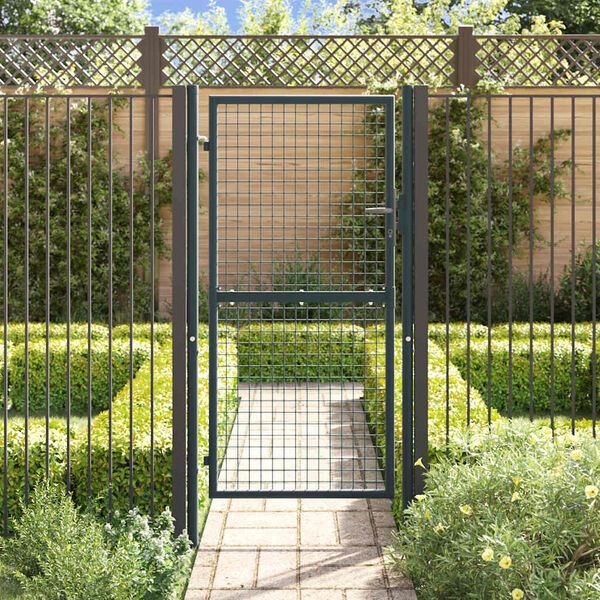 vidaXL Puerta de jard&iacute;n de malla acero galvanizado 100 x 175 cm gris