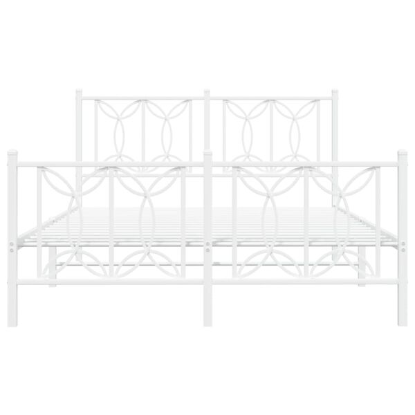 vidaXL Estructura cama sin colchón con estribo metal blanco 140x200 cm