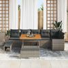 vidaXL Conjunto de sof&aacute; de jard&iacute;n 9 pcs Gris Rattan de Poli&eacute;ster