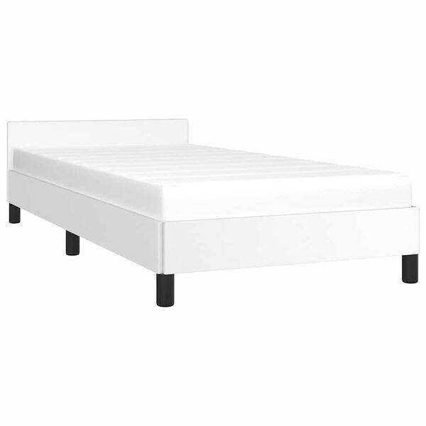 vidaXL Estructura de cama con cabecero sin colch&oacute;n blanco 90x200 cm