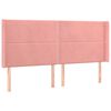 vidaXL Cabecero con LED de terciopelo rosa 203x16x118/128 cm