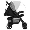 vidaXL Carrito de beb&eacute;s 2 en 1 de acero gris claro y negro
