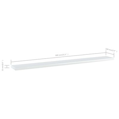 vidaXL Estante estantería 8uds contrachapada blanco brillo 80x10x1,5cm