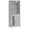 vidaXL Aparador alto madera contrachapada gris hormig&oacute;n 69,5x34x180 cm