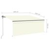 vidaXL Toldo autom&aacute;tico con persiana LED sensor de viento crema 3x2,5m