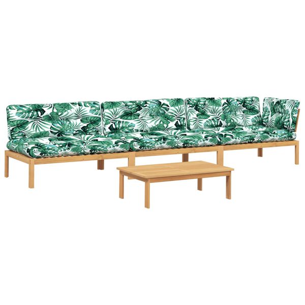 vidaXL Set de sof&aacute;s de palets de jard&iacute;n y cojines 4 pzas madera acacia