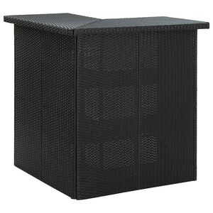 vidaXL Mesa de bar de esquina negro rat&aacute;n sint&eacute;tico 100x50x105 cm