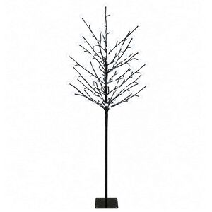 vidaXL &Aacute;rbol de Navidad con bolas LED Negro 18 x 18 x 120 cm Acero