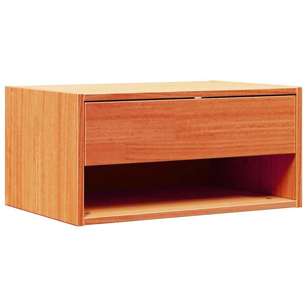 vidaXL Mesita de Noche con caj&oacute;n 2 pcs Marr&oacute;n cera 50 x 32,5 x 24 cm