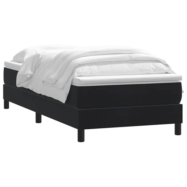 vidaXL Cama box spring con colch&oacute;n terciopelo negro 90x220 cm