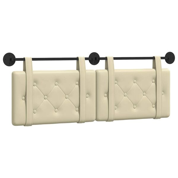 vidaXL Cabecera Colgante Crema 150 x 55 x 5 cm Cuero sint&eacute;tico
