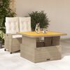 vidaXL Set comedor de jard&iacute;n 2 pzas con cojines rat&aacute;n sint&eacute;tico beige