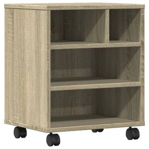 vidaXL Soporte para impresora con ruedas roble Sonoma 41x32x48 cm
