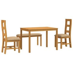 vidaXL Conjunto de comedor 4 uds. Beige Madera de Roble S&oacute;lido