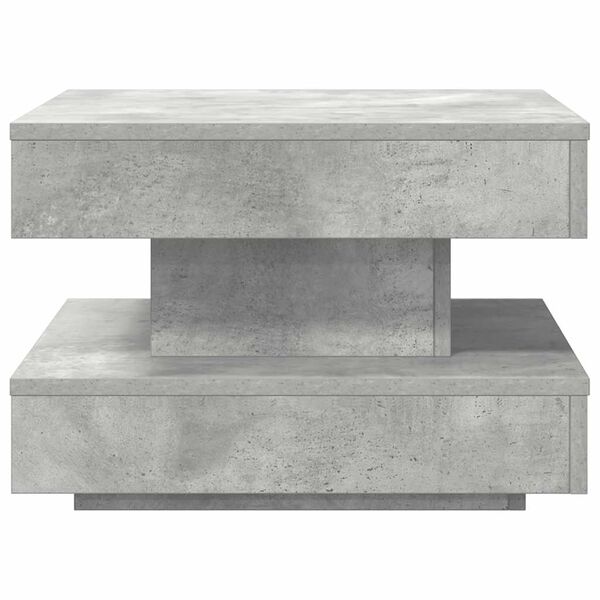 vidaXL Mesa de centro giratoria 360 grados gris hormigón 50x50x34,5 cm