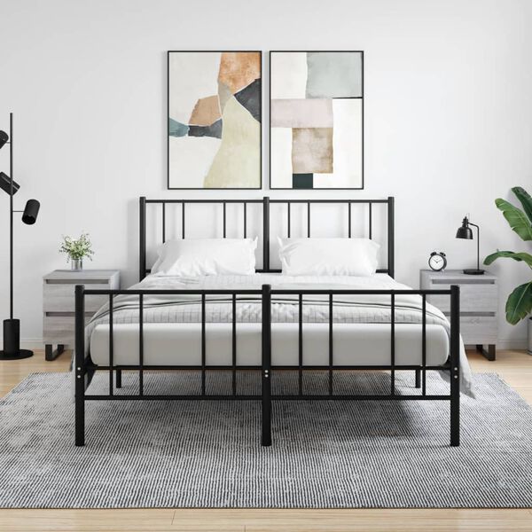 vidaXL Mesita de noche 2 uds madera ingenier&iacute;a gris Sonoma 40x35x50 cm