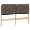 vidaXL Cabecero tapizado Marr&oacute;n y topo 140 cm Madera de pino macizo