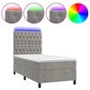vidaXL Cama box spring colch&oacute;n y LED terciopelo gris claro 80x200 cm