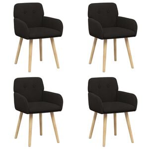 vidaXL Sillas de comedor 4 uds. Boucl&eacute; Negro 59 x 56,5 x 85 cm