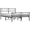 vidaXL Estructura cama sin colchón con estribo metal negro 135x190 cm