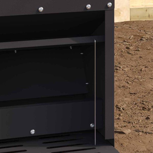 vidaXL Comedero de Pedal para Pollos Negro 25 x 42 x 40 cm