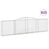 vidaXL Cestas de gaviones 25 uds forma de arco hierro 400x30x100/120cm