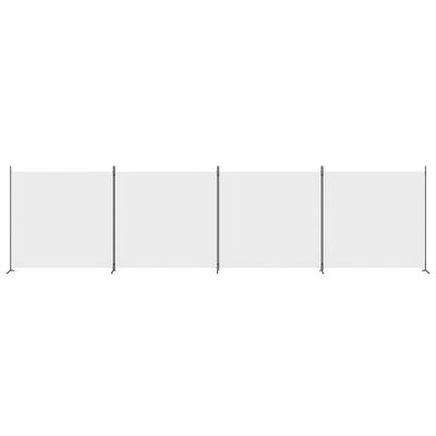 vidaXL Biombo divisor de 4 paneles de tela blanco 698x180 cm