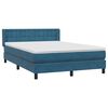 vidaXL Cama box spring con colch&oacute;n terciopelo azul oscuro 140x220 cm